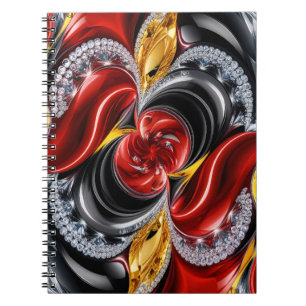 Caderno Espiral Notebook com cores alemãs Design abstrato