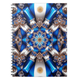 Caderno Espiral Notebook com cores argentinas Design abstrato