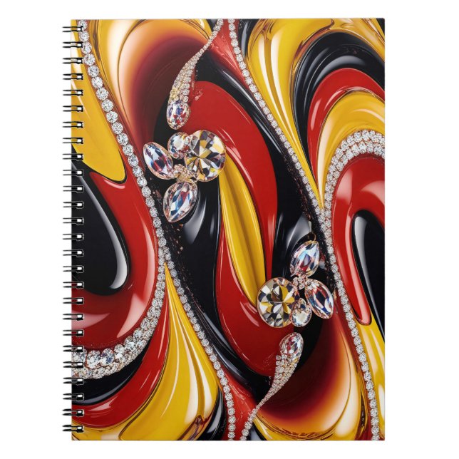 Caderno Espiral Notebook com cores belgas Design abstrato (Frente)