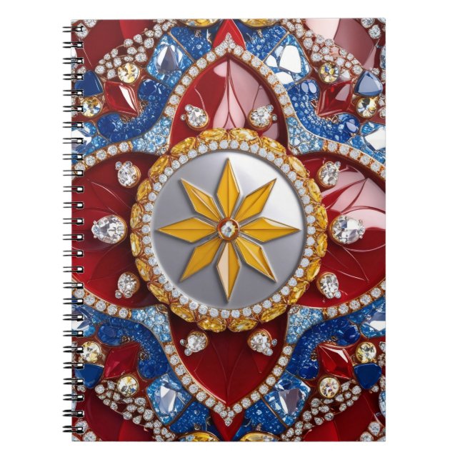 Caderno Espiral Notebook com cores colombianas Design abstrato (Frente)