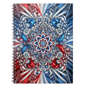 Caderno Espiral Notebook com cores francesas Design abstrato