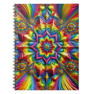 Caderno Espiral Notebook com cores LGBTQ Design abstrato