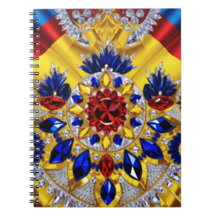 Caderno Espiral Notebook com cores romenas Design abstrato