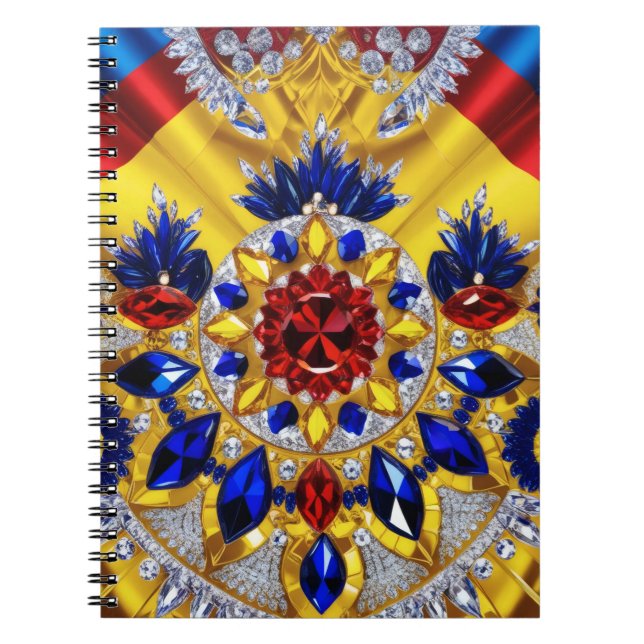 Caderno Espiral Notebook com cores romenas Design abstrato (Frente)
