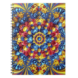Caderno Espiral Notebook com cores romenas Design abstrato
