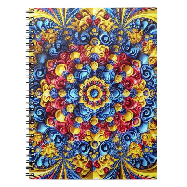 Caderno Espiral Notebook com cores romenas Design abstrato (Frente)