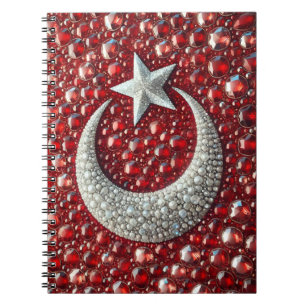 Caderno Espiral Notebook com cores turcas Design abstrato