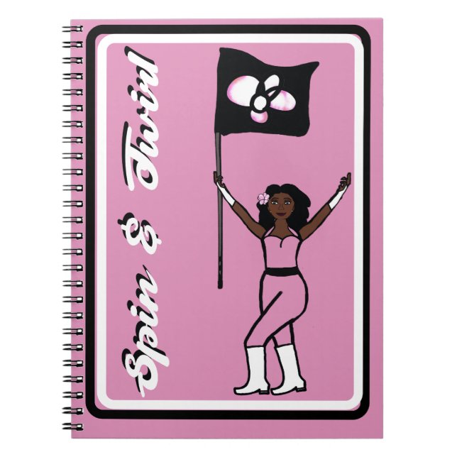 Caderno Espiral Notebook com Dançarino de Sinalizador Rosa (Frente)