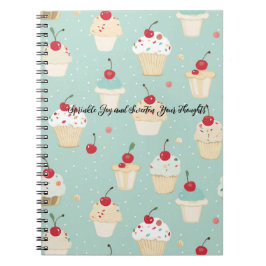 Caderno Espiral Notebook com delitos de cupcake