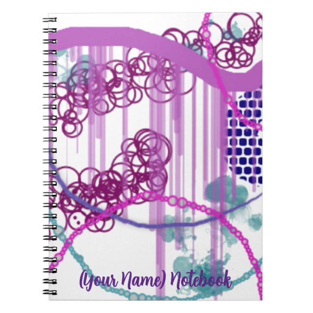 Caderno Espiral Notebook com design abstrato (Frente)