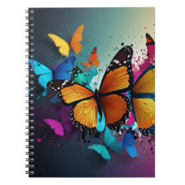 Caderno Espiral Notebook com Design de borboleta vibrante
