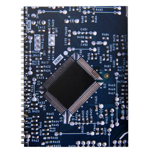 Caderno Espiral Notebook com Design de circuito (Frente)