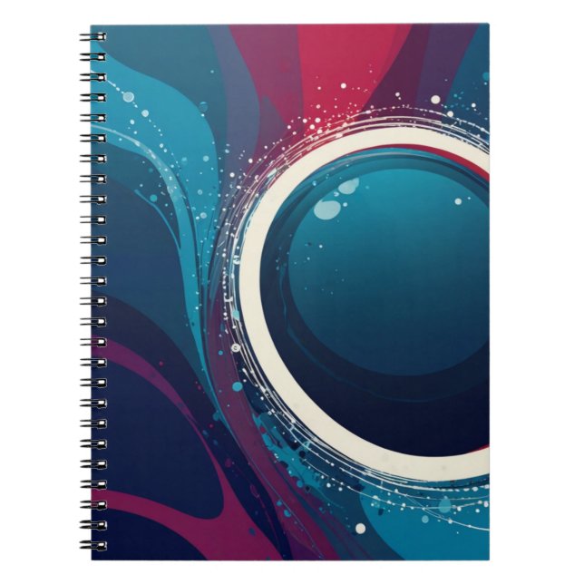 Caderno Espiral Notebook com Design de espiral cósmica - Abstrato  (Frente)