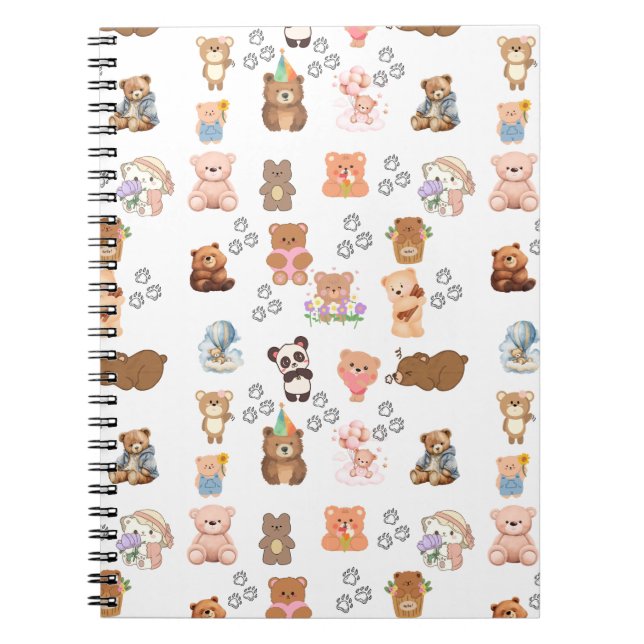 Caderno Espiral Notebook com Design de imagem sem aspecto para urs (Frente)