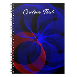 Caderno Espiral Notebook com destaque azul espiral geométrico