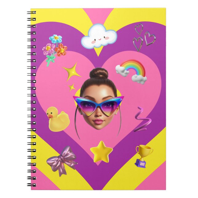 Caderno Espiral Notebook com Diário colorido (Frente)