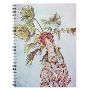 Caderno Espiral Notebook com Diário de palma ilustrado Artsy