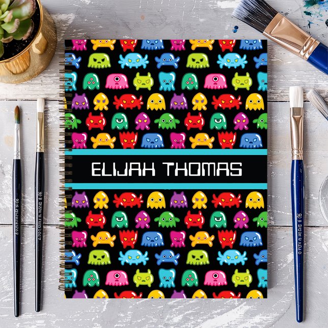 Caderno Espiral Notebook com Diário Nerd Gamer Monster (Criador carregado)