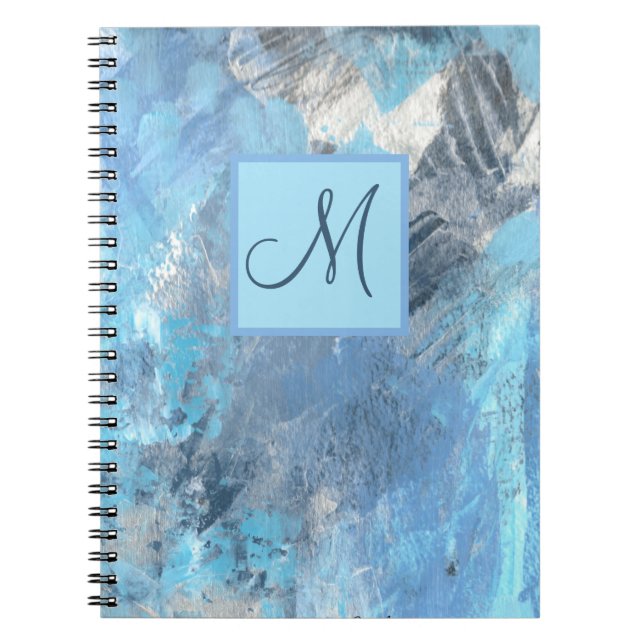 Caderno Espiral Notebook com Diário personalizado monograma (Frente)