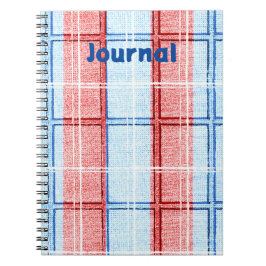 Caderno Espiral Notebook com Diário vermelho, branco e azul