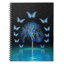 Caderno Espiral Notebook com espiral de árvore de cristal borbolet