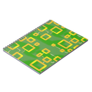 Caderno Espiral Notebook com espiral geométrica Abstrato verde