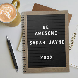 Caderno Espiral Notebook com estilo letterboard personalizado