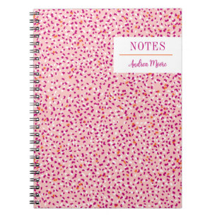 Caderno Espiral Notebook com etiqueta de texto personalizada sobre