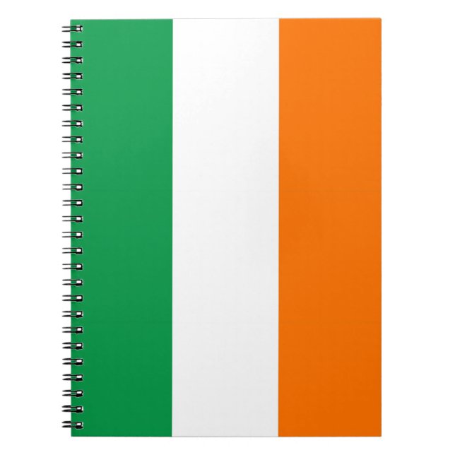 Caderno Espiral Notebook com Flag da Irlanda (Frente)