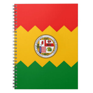 Caderno Espiral Notebook com Flag of Los Angeles, Califórnia