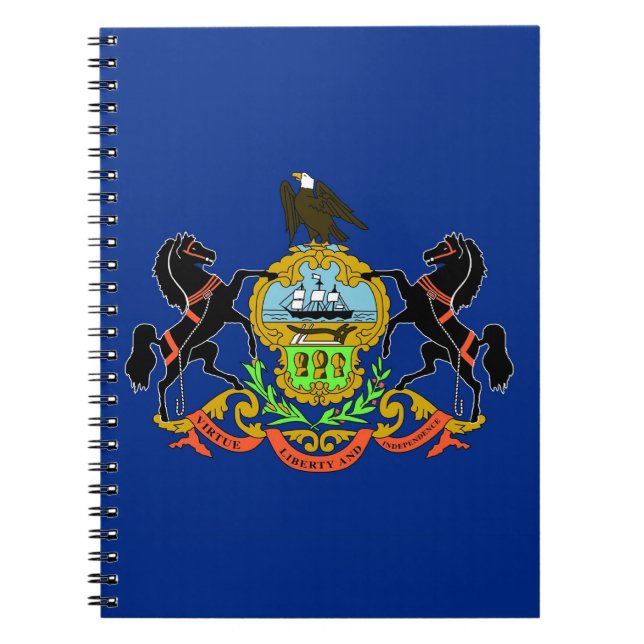 Caderno Espiral Notebook com Flag of Pennsylvania State (Frente)