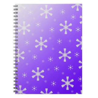 Caderno Espiral Notebook com floco de neve roxo