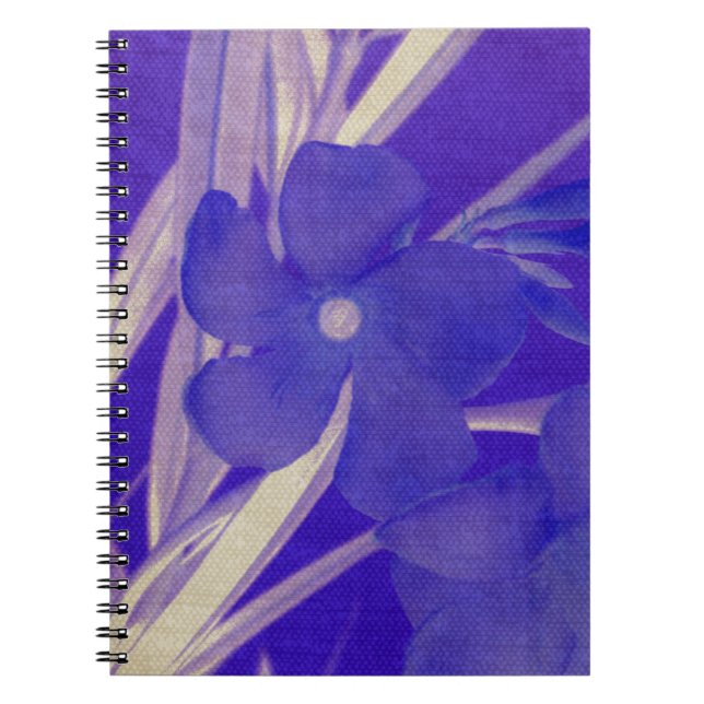 Caderno Espiral Notebook com Flor Azul (Frente)