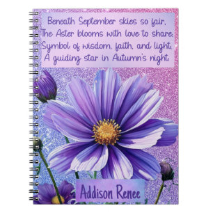 Caderno Espiral Notebook com Flor de Nascimento em Setembro Person