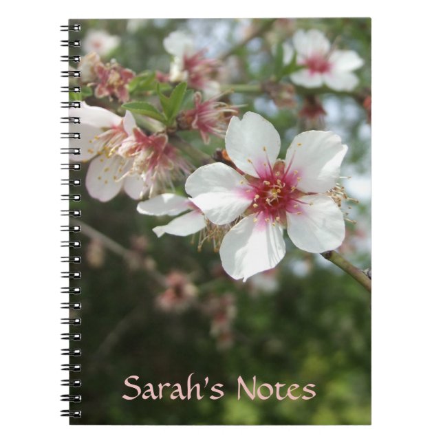 Caderno Espiral Notebook com Flor Personalizado (Frente)