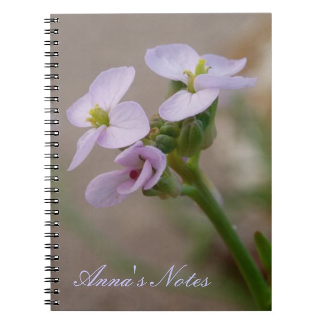Caderno Espiral Notebook com Flor Roxo (Frente)