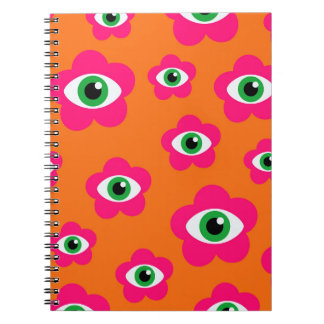 Caderno Espiral Notebook com flores para os olhos mau