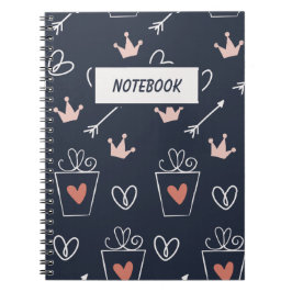 Caderno Espiral Notebook com Formas Desenhadas à Mão Bonitas