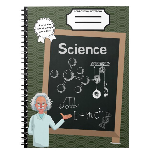 Caderno Espiral Notebook com fotos espirais da ciência (Frente)