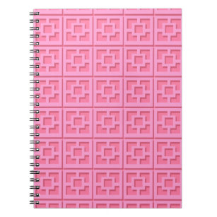 Caderno Espiral Notebook com fotos espirais em Trellis, cor-de-ros