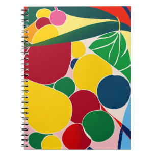 Caderno Espiral Notebook com Fruta colorida
