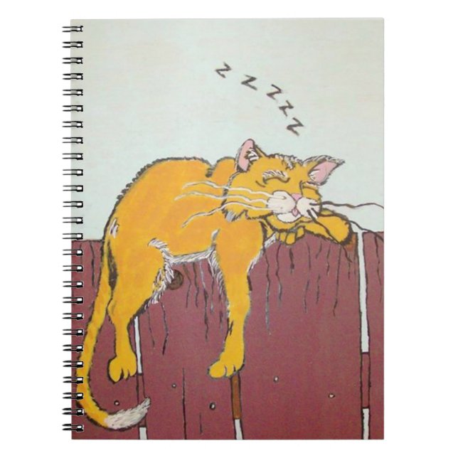 Caderno Espiral Notebook com Gatinho de dormir (Frente)
