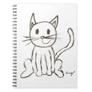 Caderno Espiral Notebook com Gatinho pintado