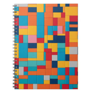 Caderno Espiral Notebook com Grade de Bloco de Cores Reproduzível