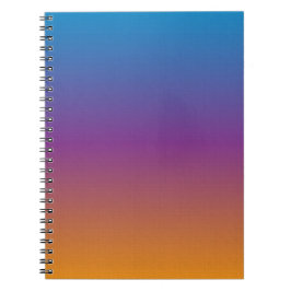 Caderno Espiral Notebook com gradiente azul, roxo e laranja