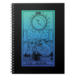 Caderno Espiral Notebook com gradiente de placa de tarô de lua