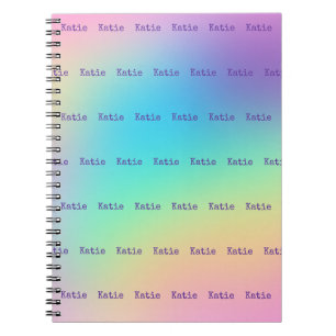 Caderno Espiral Notebook com gradiente Pastel Rainbow