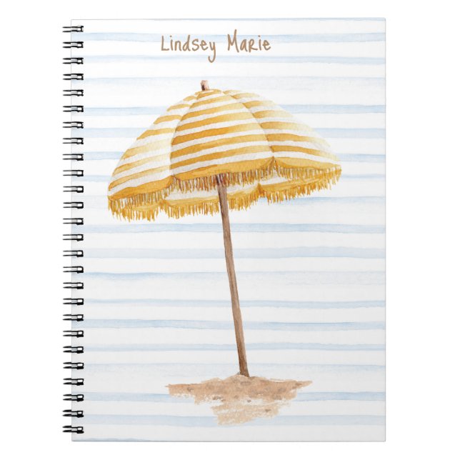 Caderno Espiral Notebook com guarda-chuva personalizado com aquare (Frente)