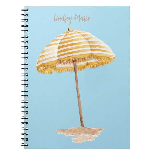 Caderno Espiral Notebook com guarda-chuva personalizado com aquare (Frente)