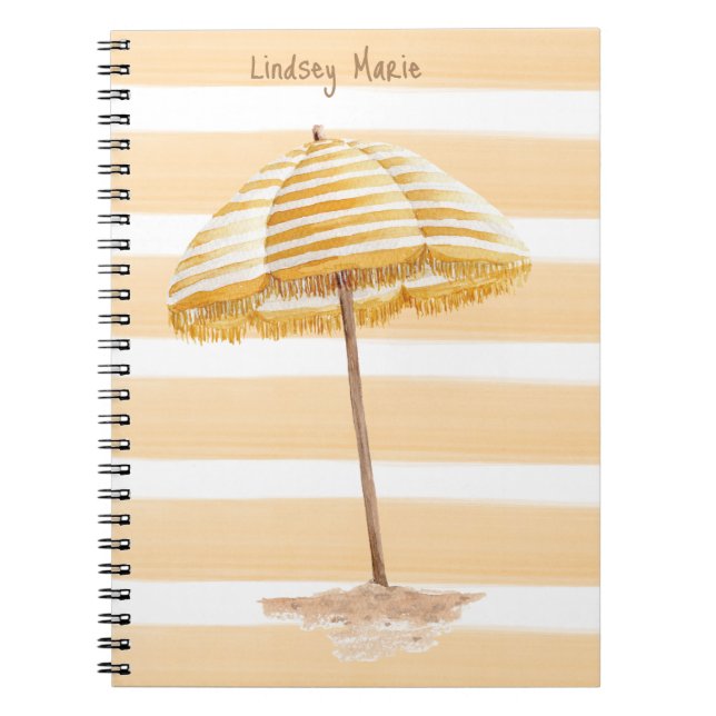Caderno Espiral Notebook com guarda-chuva personalizado com aquare (Frente)